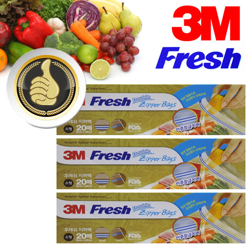 3M Fresh 더블 지퍼백 소형 60매